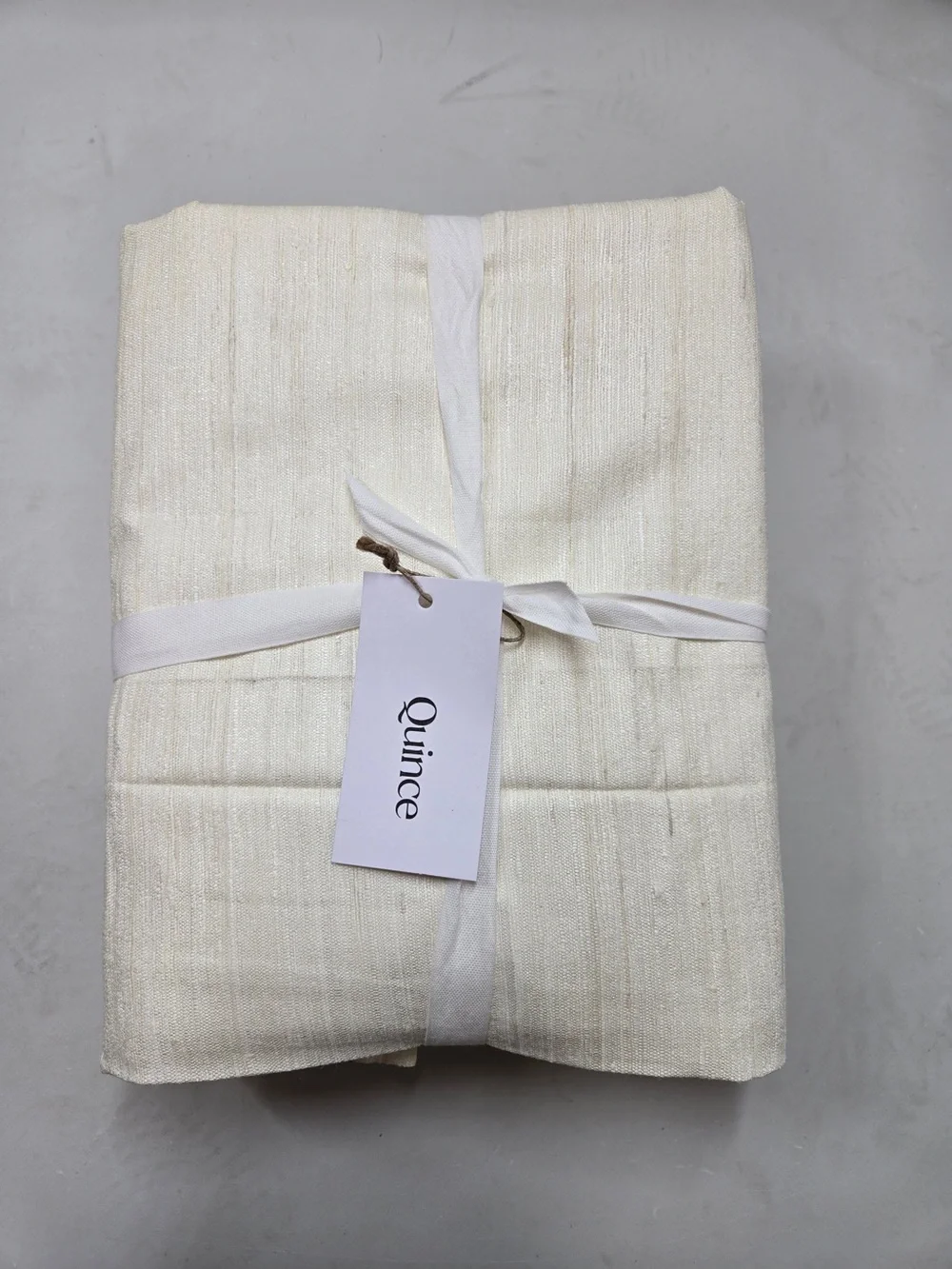NWT QUINCE Set Of 2 48x84 Raw Silk Curtains Ivory 9027